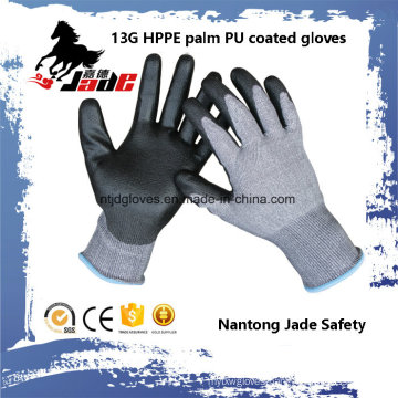 13G Black PU Coated Industrial Cut Glove Level Grade 3 and 5